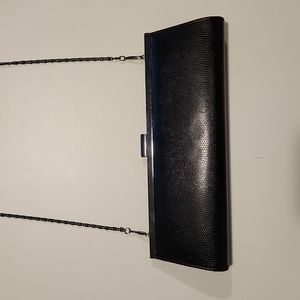Black Clutch with Removable Chain